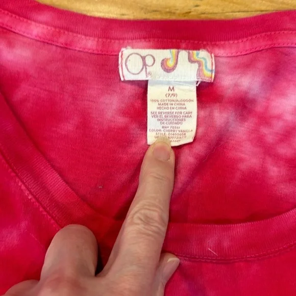 Ocean Pacific Tie Dye Long Sleeve Shirt Hot BARBIE Pink  NWOT - Picture 2 of 2